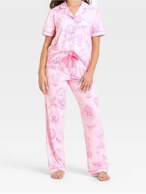 Wicked x Katie Kime Pink Toile Pajama Set M Glinda Coquette Sold Out Lounge Set